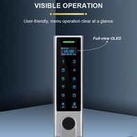 Clavier de contrôle d'accès HFD3-WIFI WiFi Tuya OLED avec lecteur d'empreintes digitales, carte EM/MF, code PIN et déverrouillage à distance par téléphone pour système d'entrée extérieur