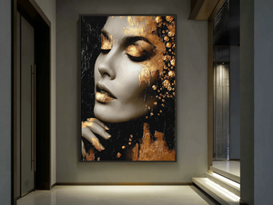 Peinture sur toile sexy de femme africaine <span class=keywords><strong>nue</strong></span> noire et dorée pour la décoration du salon, de la chambre à coucher ou du bureau - Product Image 6