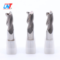 Fraise à rainurer en carbure monobloc à 3 dents, à bord ondulé, non revêtue, pour alliage d'aluminium, usinage CNC, sur mesure OEM