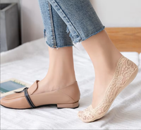 Chaussettes basses invisibles en dentelle pour femme, fines, antidérapantes en silicone, tricotées, absorbant la transpiration, anti-frottement – Nouveauté été