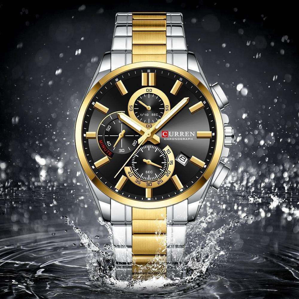 CURREN 8475 Watch Elegant Quartz Chronograph for Business