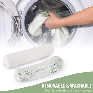 Cổ Tử Cung Cổ CuộN Gối Xi Lanh Vòng Cushion <span class=keywords><strong>Bolster</strong></span> Hỗ Trợ Cho Ngủ Memory <span class=keywords><strong>Foam</strong></span> Và Bamboo Cover - Product Image 4