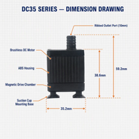 Mini Bomba de Agua Sumergible Silenciosa de CC sin Escobillas 12V 200L/H IP68 para Acuario, Fuente, Sistema Solar OEM ODM