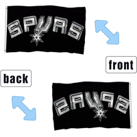 Livraison rapide, drapeau des San Antonio Spurs en polyester, impression numérique recto simple, 3x5 pieds, pour les fans de basket-ball