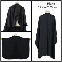 Capes de Coiffure YKYS Personnalisées avec Logo, Noires, Imperméables, Antistatiques en Pongee, de Haute Qualité pour Salons de Coiffure et Barbiers