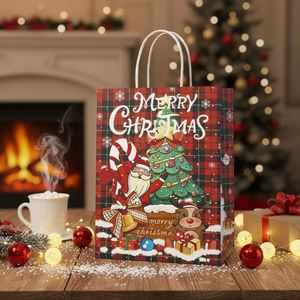 Sacs en papier kraft brun écologiques avec poignées torsadées, vente en gros du fabricant, adaptés aux fêtes de Noël - Product Image 1