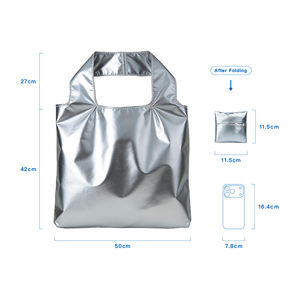 Sacs de shopping RPET brillants en tissu métallique Sunny Century 2020 NOUVEAU Polyester à fixation renforcée Promotion - Product Image 4
