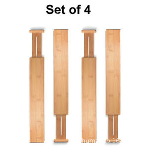 Cassetto <span class=keywords><strong>divisorio</strong></span> telescopico in legno massello per cucina domestica divisore di bambù per piccoli mobili organizzatore all'ingrosso - Product Image 1