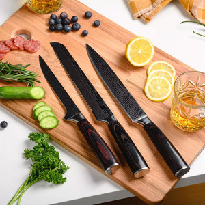 LEGACY BLADES Juego de Cuchillos de Cocina de Lujo de 5 Piezas de Acero de Damasco, Mangos de Madera Ambidiestros, Hojas Pulimentadas, Hechas a Mano, 67 Capas - Product Image 3