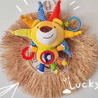 Jouet en peluche en plastique suspendu pour poussette, hochet de sécurité pour bébé, dessin animé populaire d'éléphant et de singe