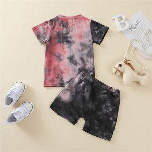 Conjunto de Pantalones Cortos de 2 Piezas con Estampado Tie-Dye de Algodón para Niños Pequeños, Ropa de Verano Lista para Enviar - Product Image 5