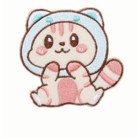 Vente en gros de patchs brodés en forme de chat de dessin animé mignon ensemble de fer sur appliques pour enfants bricolage vêtements chapeau sac décoration