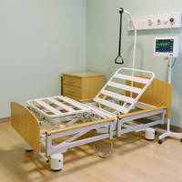 Cama Eléctrica Médica Ajustable de Madera y Metal para Uso Doméstico y Hospitalario, 5 Funciones, Cama de Cuidado para Pacientes Mayores, Muebles de Hospital DDCY