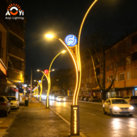 Lampadaire LED personnalisé avec logo, forme artistique incurvée, lampe décorative pour rue de ville turque, projet municipal