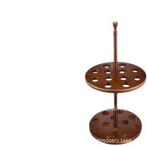 Paragüero de pie de madera maciza para interiores, estilo retro, con soporte para bastones, estante de almacenamiento y exhibición para sala de estar - Product Image 2