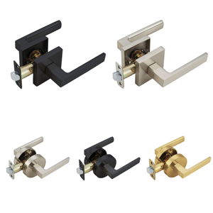 Oem hiện đại hợp kim kẽm cửa đòn bẩy loại tay nắm cửa với <span class=keywords><strong>push</strong></span> <span class=keywords><strong>button</strong></span> Lock, thuận tiện nội thất cửa xử lý hoạt động đòn bẩy - Product Image 1