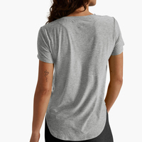 T-shirt de sport personnalisé en Lyocell pour femme – Modèle basique ultra doux et respirant, idéal pour le yoga et la gym, à manches courtes