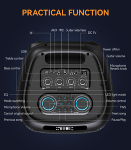 SING-E 1 zqs10223 multifunzionale RGB Stage BT Speaker viene fornito con un microfono Wireless e un telecomando - Product Image 4