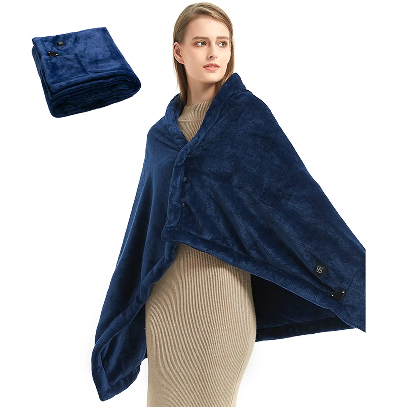 USB beheizte Decke Wrap Luxus Flanell tragbare beheizte Decke mit Knöpfen Ultra Warm Heiz hals und Schultern Schal