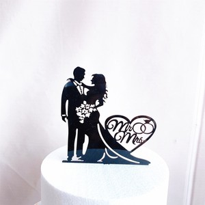 Mr And Mrs Topper <span class=keywords><strong>เค้ก</strong></span>แต่งงานแบบอะคริลิครักท้อปเค้กเจ้าสาวและเจ้าบ่าวตลก - Product Image 1