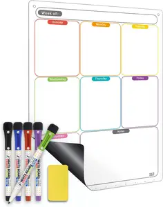 2023 Hot Sale Kühlschrank Magnet Abnehmbarer Planer Magnetic Dry Erase Whiteboard Kalender für Kühlschrank