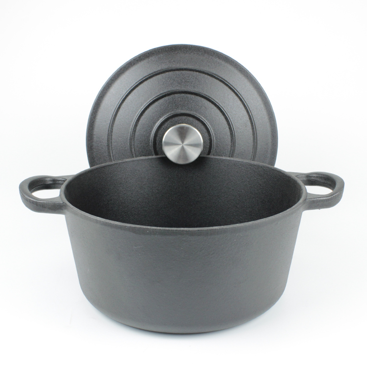 Pré-assaisonné En Fonte de grande taille Cuisine Faitout Cocotte