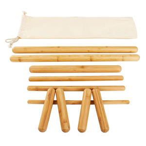 Juegos de palos de masaje de bambú de madera para el cuerpo, rodillo de masaje Guasha de Bambú - Product Image 1