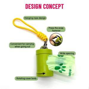 Distributeur portable de sacs à déjections canines à clipser – Support pour sacs de déchets pour animaux de compagnie – Accessoire de nettoyage pour promenades en extérieur - Product Image 5
