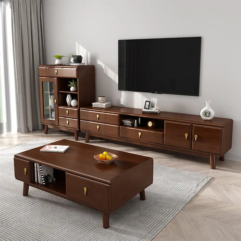 Mesa de centro de madera de diseño moderno, mueble para sala de estar