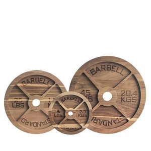 Wooden Barbell Serving <b>Tray</b> 18cm 28cm Round Divider For Charcuterie <b>Snacks</b> Fruit Fitness Decorative Platter - Product Image 5