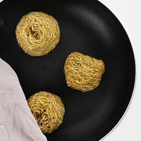 BR173 Éponge à récurer en cuivre laiton doré 20g 30g 40g récureur en cuivre pour cuisine