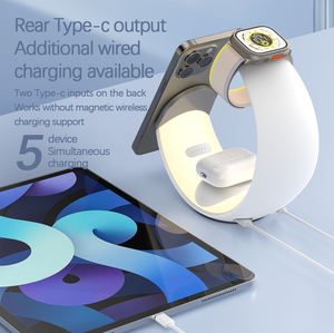 2024 El más nuevo cargador inalámbrico 3 en 1 Luz nocturna Compatible con <span class=keywords><strong>iPhone</strong></span> 15/14/<span class=keywords><strong>13</strong></span> <span class=keywords><strong>Pro</strong></span> Max iWatch para <span class=keywords><strong>Airpods</strong></span> 3 con función PD - Product Image 6