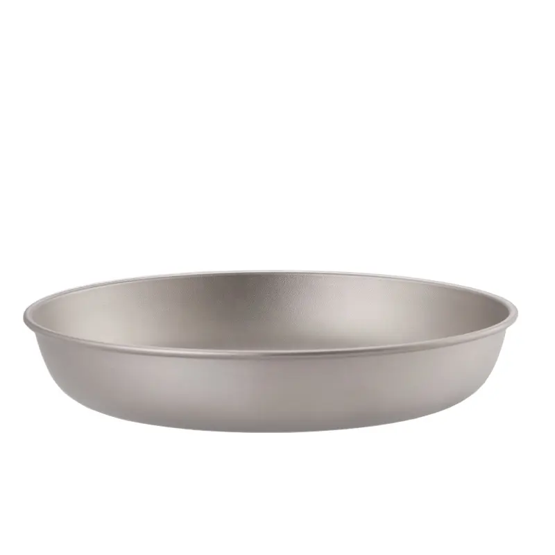 Outdoor Koekenpan Titanium Camping Pan Outdoor Ultralichte Wandel Plaat Schotel Kom Met Opvouwbare Handgreep