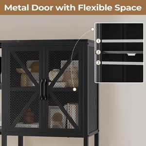 Librería Moderna Retro de Lujo en Forma de L, Plegable, de Metal, Ajustable, con 6 Niveles y 6 Cajones, Negra, para Esquina de Sala de Estar - Product Image 5