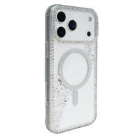 Coque de téléphone intégrale magnétique 360° en TPU+PC à paillettes diamantées pour iPhone 13-17 Pro Max et vente en gros