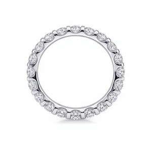 Anillo Apilable de Eternidad con Diamantes de Laboratorio de Corte Brillante Redondo, Chapado en Oro de 18K y 14K, Joyería Fina OEM ODM, Anillo de Plata de Ley 925 - Product Image 3