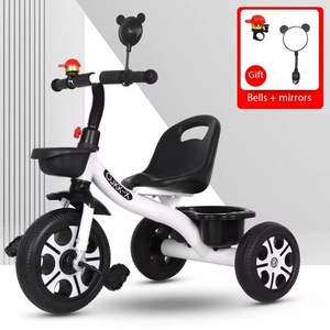 Tricycle en métal massif pour enfants avec poignée de poussée amovible, roues en mousse silencieuses, pour tout-petits de 6 mois à 6 ans, assistance parentale, extérieur - Product Image 3