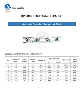 Оптовая продажа цепей HIDEA: оцинкованные сварные цепи с длинными звеньями, антикоррозийные, от 3 до 10 мм, по австралийскому стандарту - Product Image 2