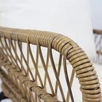 Meubles d'extérieur en osier, grand fauteuil de balcon, ensemble de bistrot de patio, ensemble de conversation d'hôtel, chaise de jardin en rotin