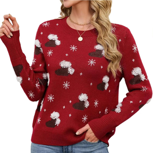 Custom <strong>Women's</strong> <strong>Christmas</strong> Knit Sweater Jacquard Crewneck Pullover <strong>Christmas</strong> Sock Pattern Festive Holiday <strong>Jumper</strong> for Winter - Product Image 1