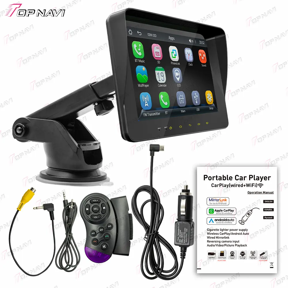 TOPNAVI 1 din 7 polegadas rádio para carro Android China fabricante suporte de fábrica OEM tela de toque GPS Navegação MP5 Player