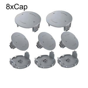 Paquete de 8 tapas/cubiertas para carrete de cortadora de césped 1600A01R5J para accesorios de cortadora de césped Universal GrassCut Serie 18 18-26 18-260 88x32mm 36g - Product Image 1
