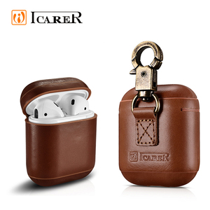 Venta al por mayor de ICARER real de cuero para los airpods caso para los airpods 2 - Product Image 1