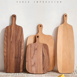 <span class=keywords><strong>Planche</strong></span> à découper <span class=keywords><strong>en</strong></span> <span class=keywords><strong>bois</strong></span> d'acacia durable, à grain de bout, <span class=keywords><strong>grande</strong></span>, rectangulaire, avec poignée - Product Image 1