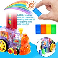 Jeu de Blocs de Train Domino en Briques avec Lumière Sonore Colorée pour Enfant, Meilleur Cadeau