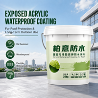 Revêtement acrylique imperméable pour toiture, peinture imperméable élastomère résistante aux UV pour la réparation des toitures plates