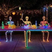 Farol Grande de Parque de Atracciones con Luces LED para el Día de Muertos en México, Decoración Luminosa, Faroles Temáticos para Festivales