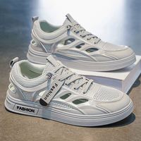 Nouvelles chaussures d'été pour hommes, respirantes, en maille ajourée, baskets tendance, polyvalentes, blanches, décontractées, chaussures de skate