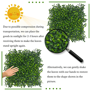 Lot de 10 panneaux muraux en herbe artificielle de 20 x 20 pouces - Panneaux en buis artificiel pour fond mural végétal, clôture de jardin, mariage, écran d'intimité - Product Image 4