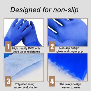 Guantes de Seguridad para Mecánicos, Resistentes a Químicos, PVC Antideslizante y Anti-Cortes, Resistentes al Aceite, para Trabajar - Product Image 3